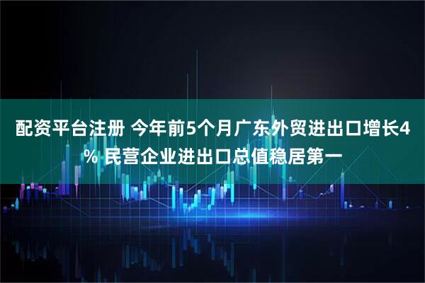 配资平台注册 今年前5个月广东外贸进出口增长4% 民营企业进出口总值稳居第一