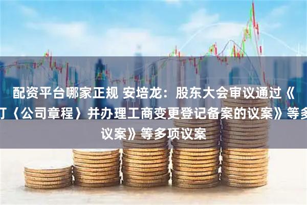 配资平台哪家正规 安培龙：股东大会审议通过《关于修订〈公司章程〉并办理工商变更登记备案的议案》等多项议案