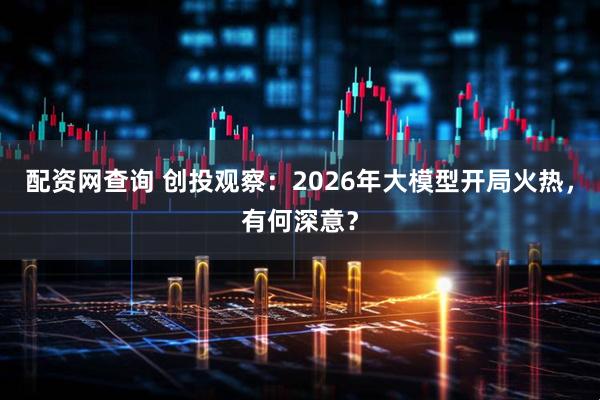 配资网查询 创投观察：2026年大模型开局火热，有何深意？